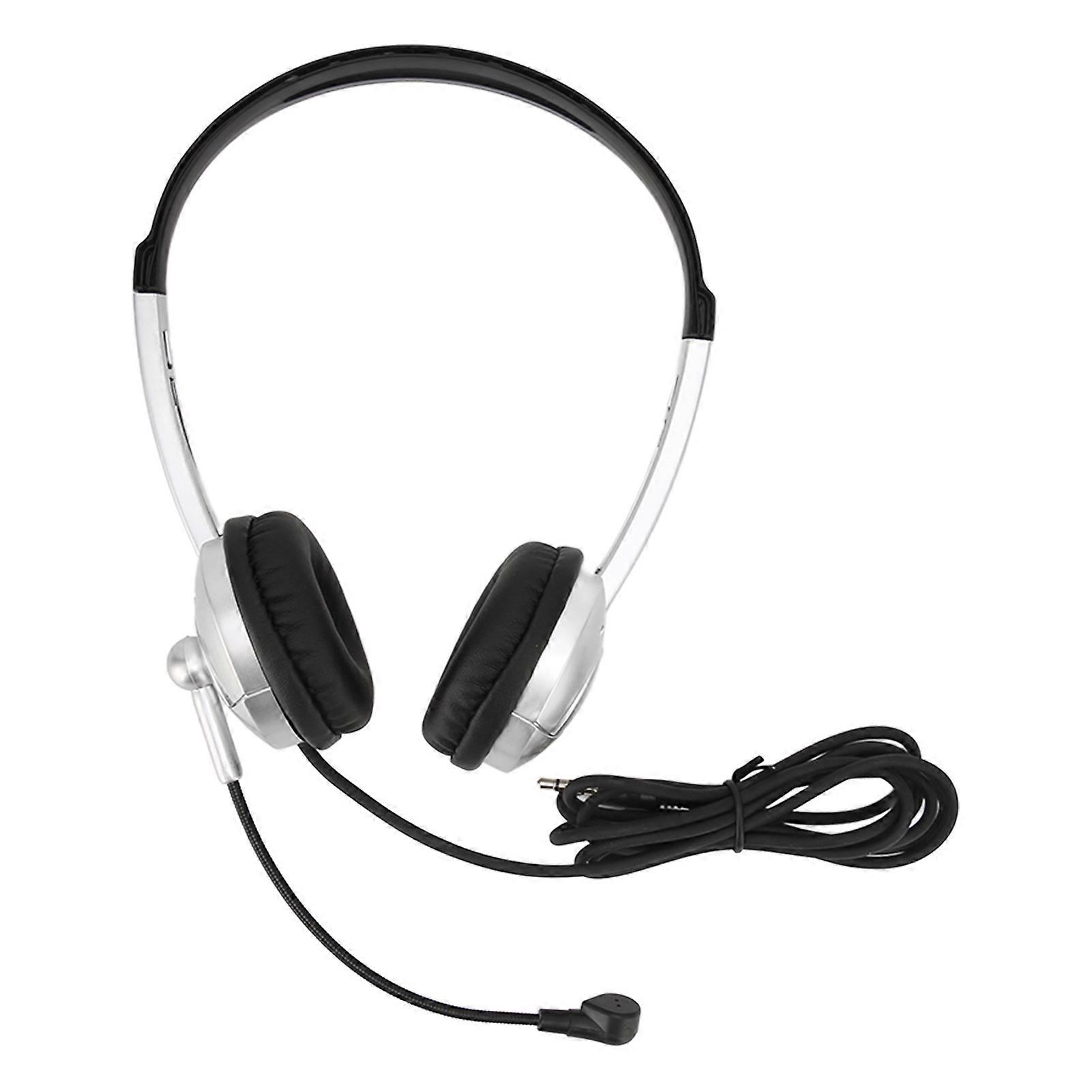 Wired Headset Noise Cancelling Binaural Business Headphone with Single Directional Microphone for Customer Service 3.5mm