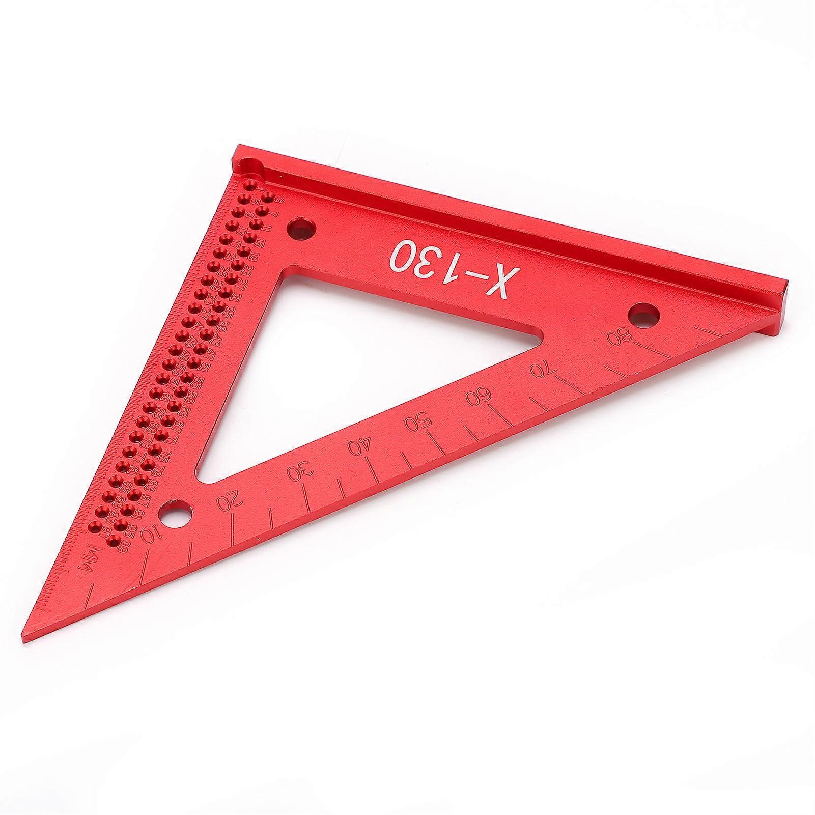 Scribing Triangular Ruler Aluminum Alloy 45/90° Hole Measuring Hand Woodworking Tool