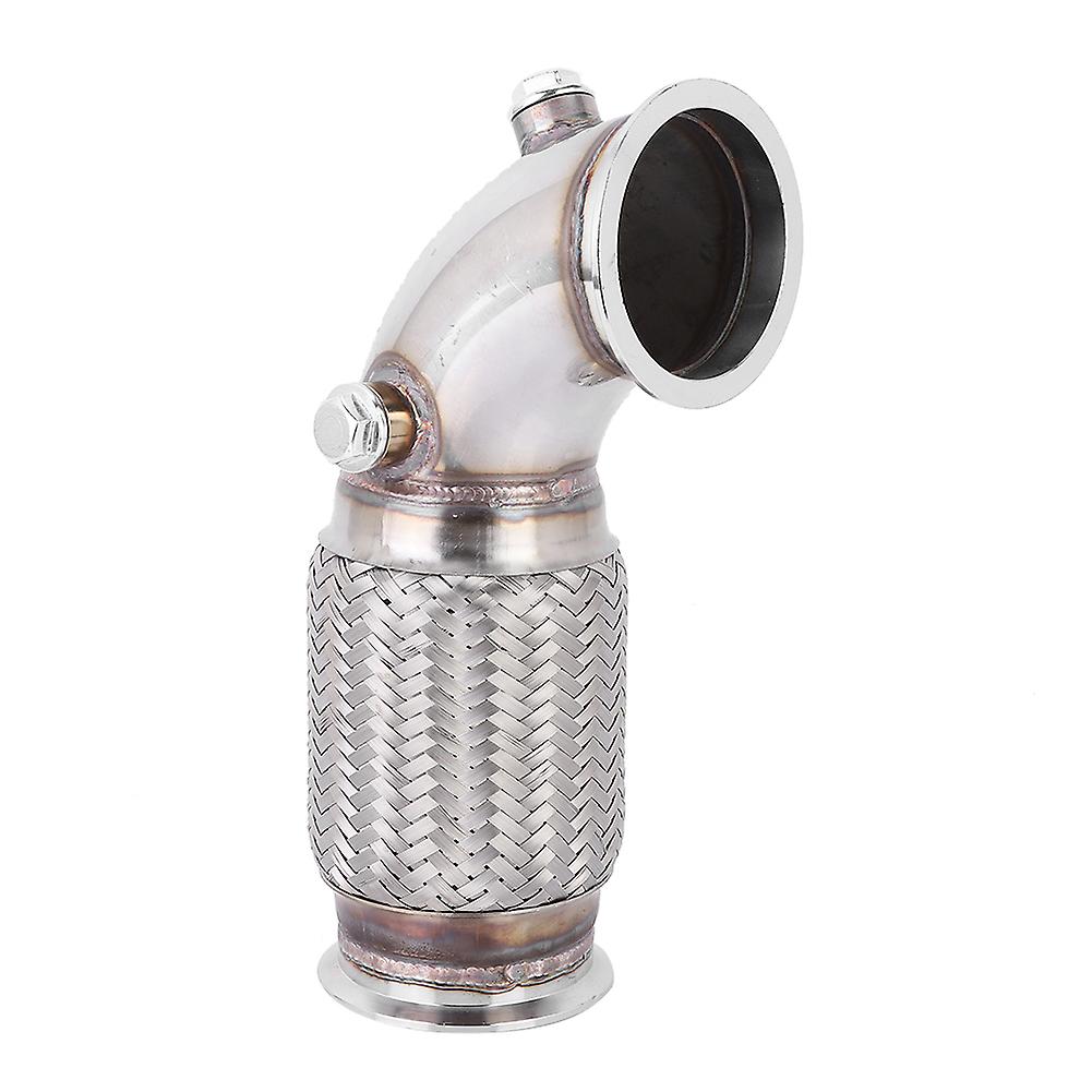 90 Degree V-Band Downpipe with Flex Section - Durable, Smooth Airflow, 3" Fit