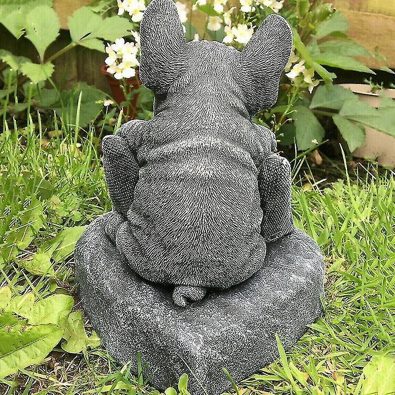Statue Bouledogue Français Vide-poche - Résine, 22x16x13.5cm, Rangement Clés Ou Décor