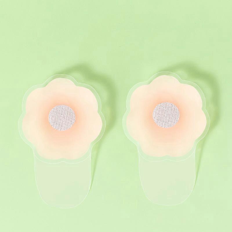 Nipple Cover Silicone Self Adhesive Invisible Lifting Breast Pasties for Strapless Outfits Tops Flower Shape 6.5cm for A B Cup Free Size