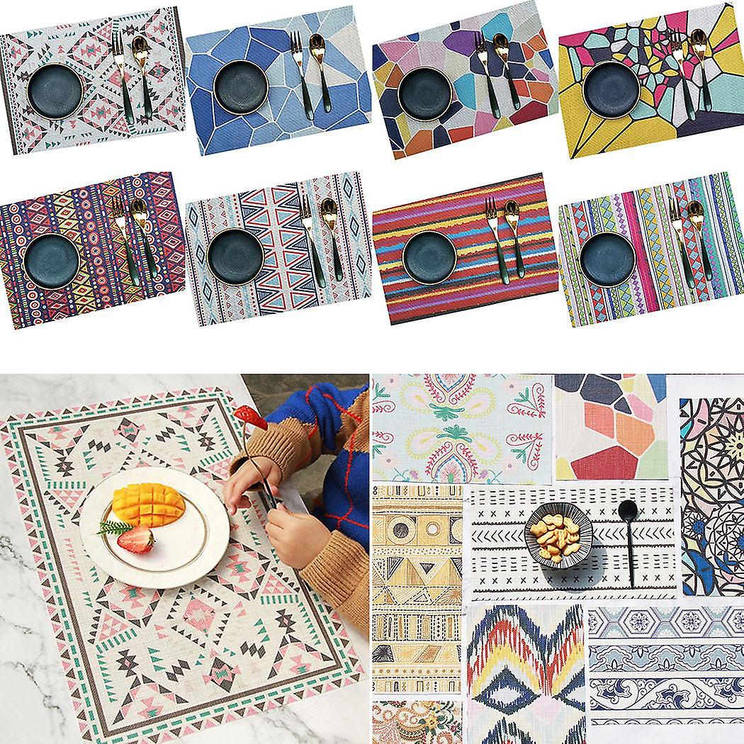 4pc Bohemia Placemats Dining Plate Table Mat Placemat Non-Slip Protector