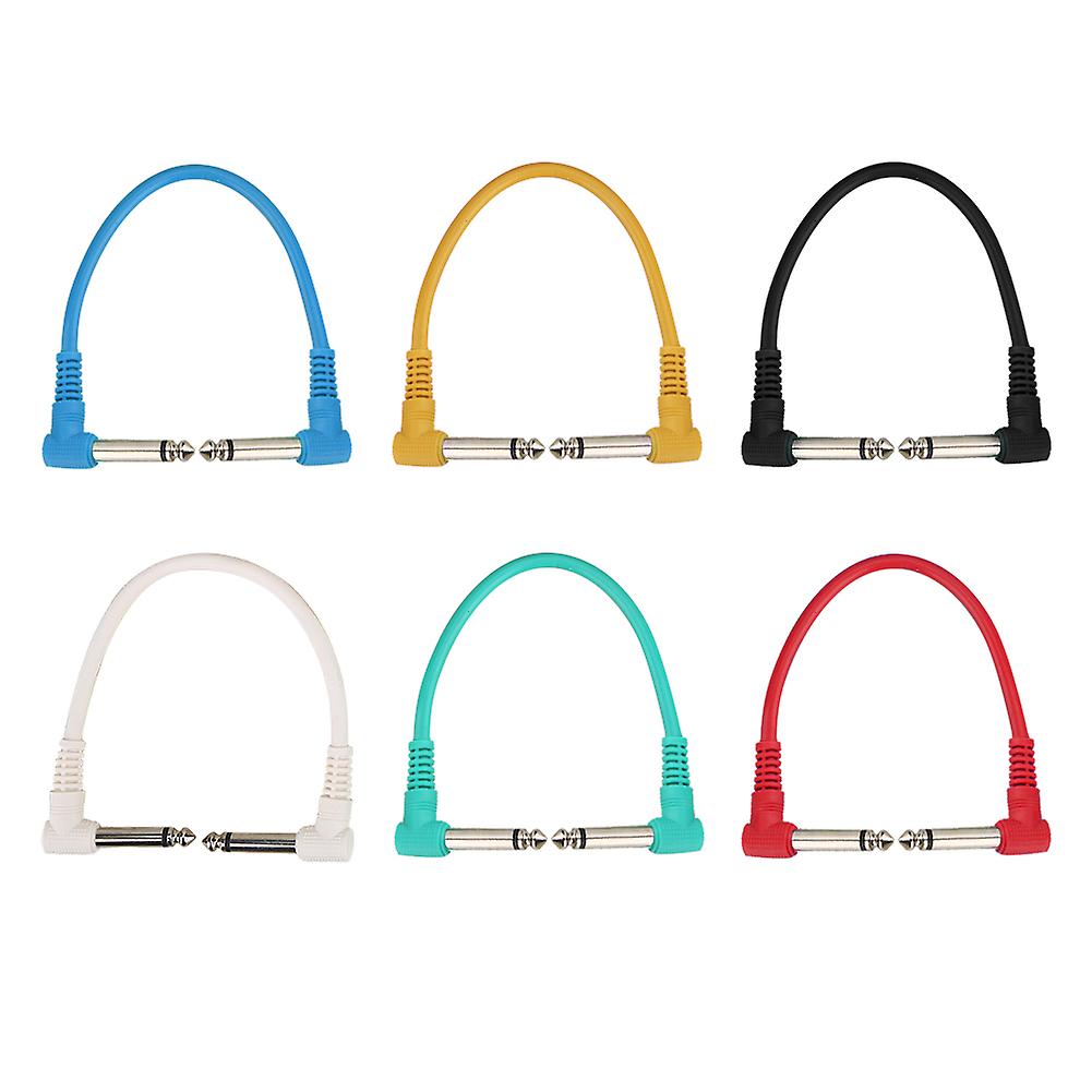 6Pcs 1/4" Right Angle o Patch Cables Cords for Electric Guitar Effect Pedal