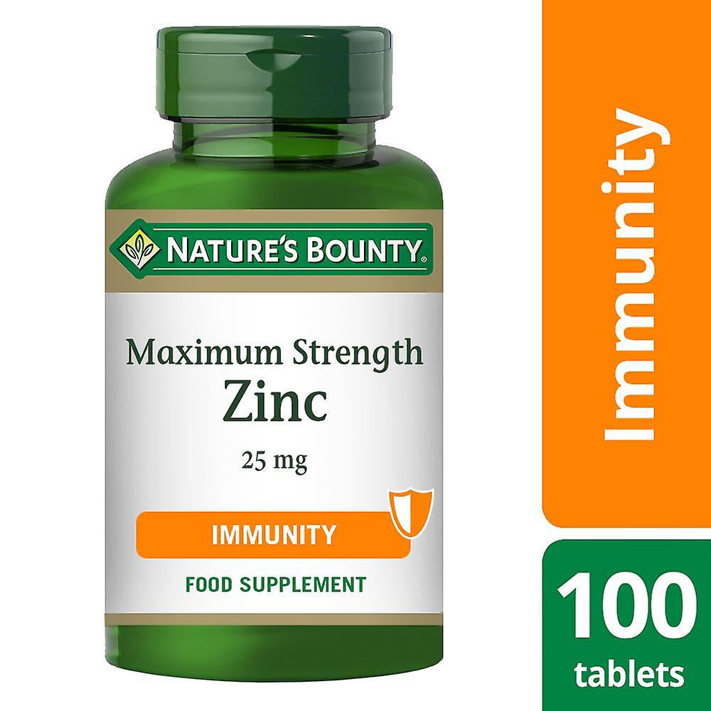 Nature's Bounty Maximum Strength Zinc 25mg - 100 Coated Tablets
