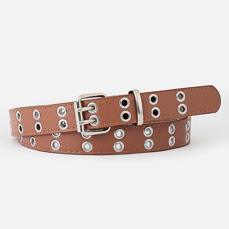 Women Belts Summer Jeans Strap Fashion Belt Matching Dress Double Row Eyelet Button Women's Belt