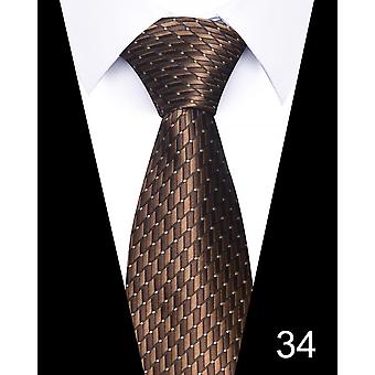 Men's Tie Gravatas Whole Brown Woven 7.5cm Silk Tie Wedding Accessories Fit Group Office