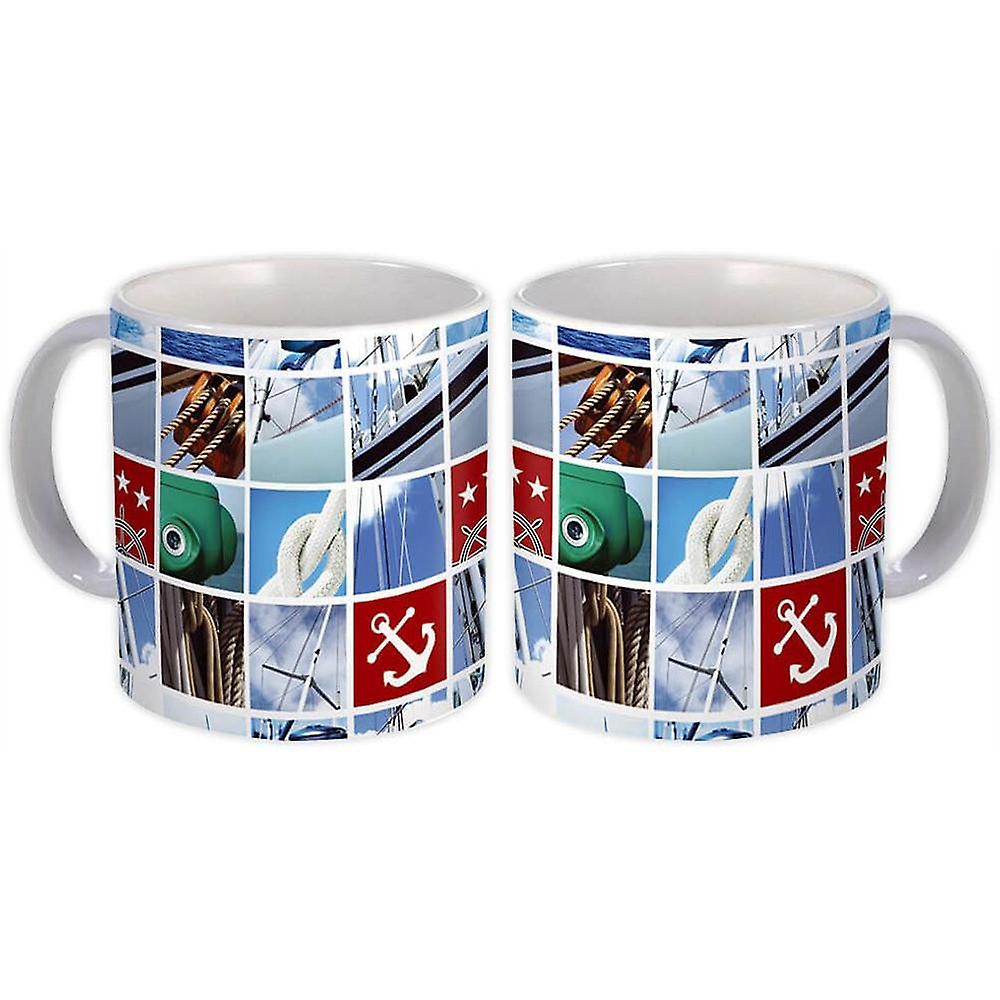 Gift Mug: Naval Pattern Nautical