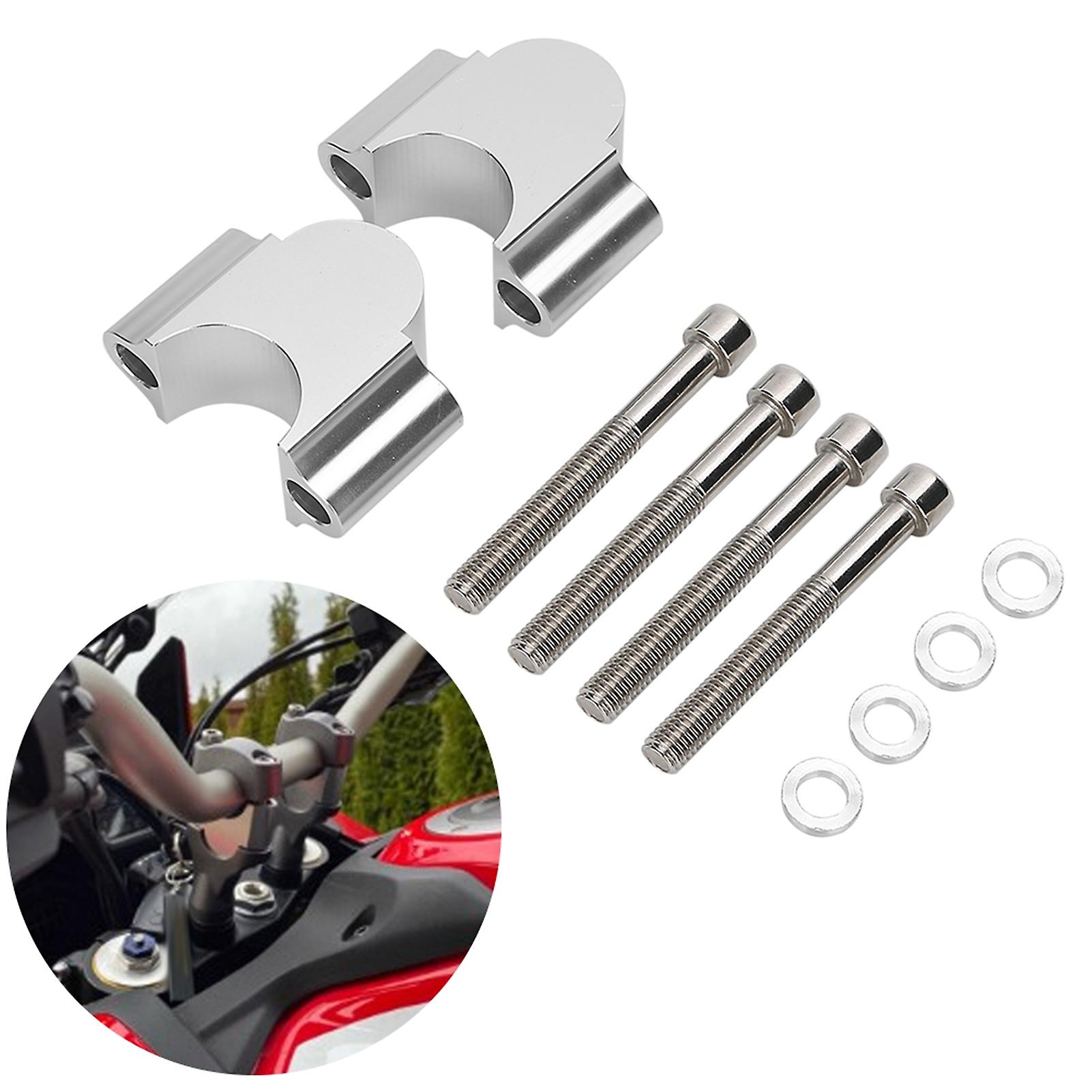 28mm Aluminum Handlebar Riser Clamp 28mm Height Adapter Silver