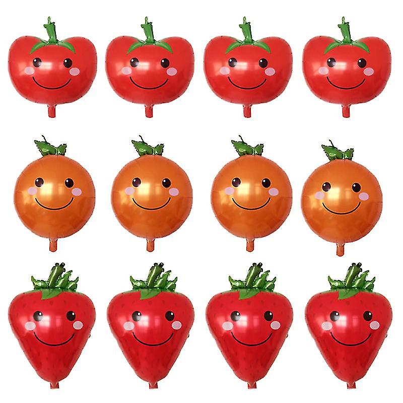 12pcs Fruit Foil Balloon
