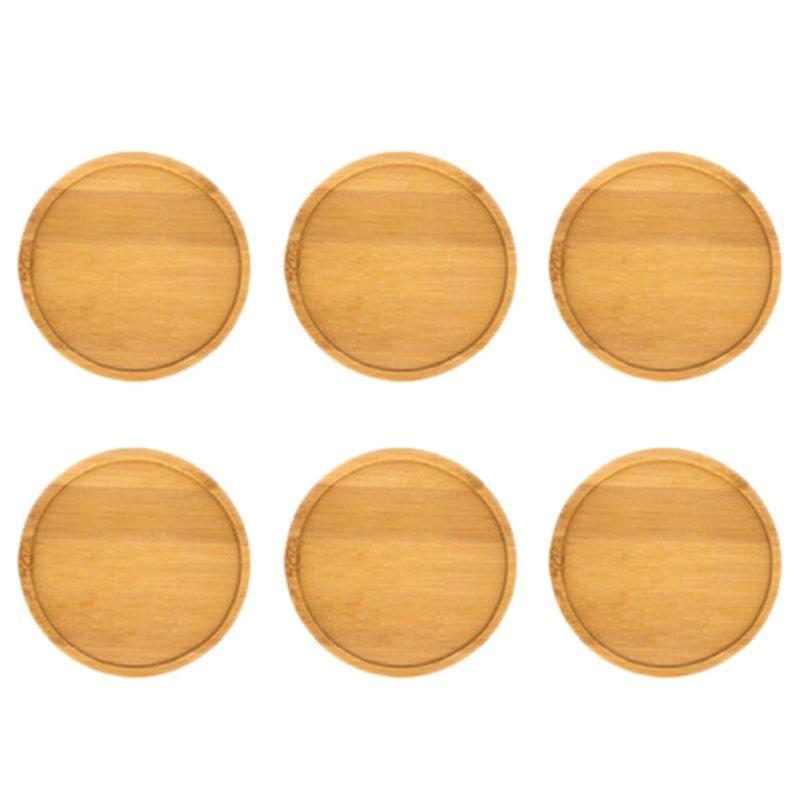 6pcs Bamboo Round Tray