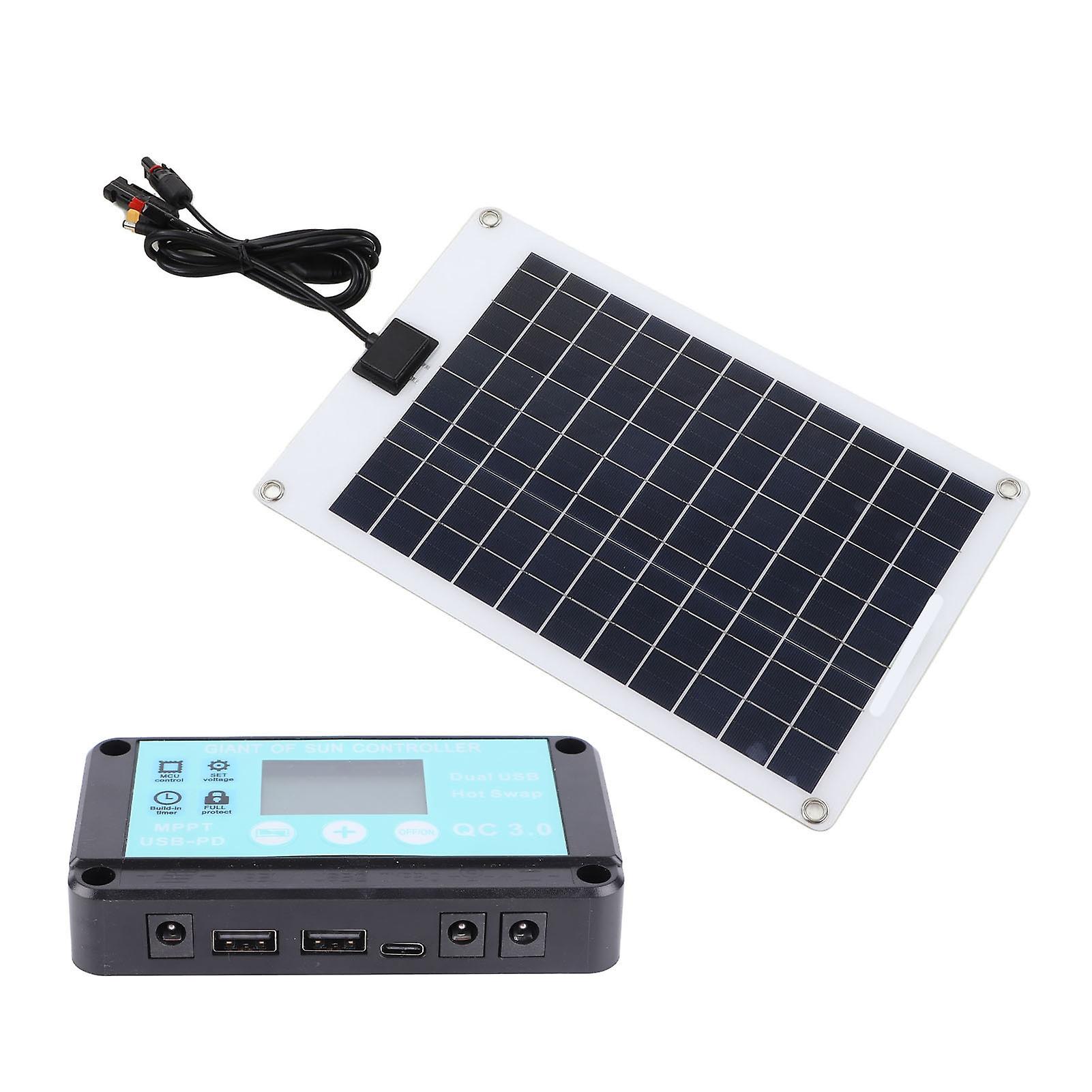 50W Solar Panel Charger with 100A MPPT Controller 42x27cm