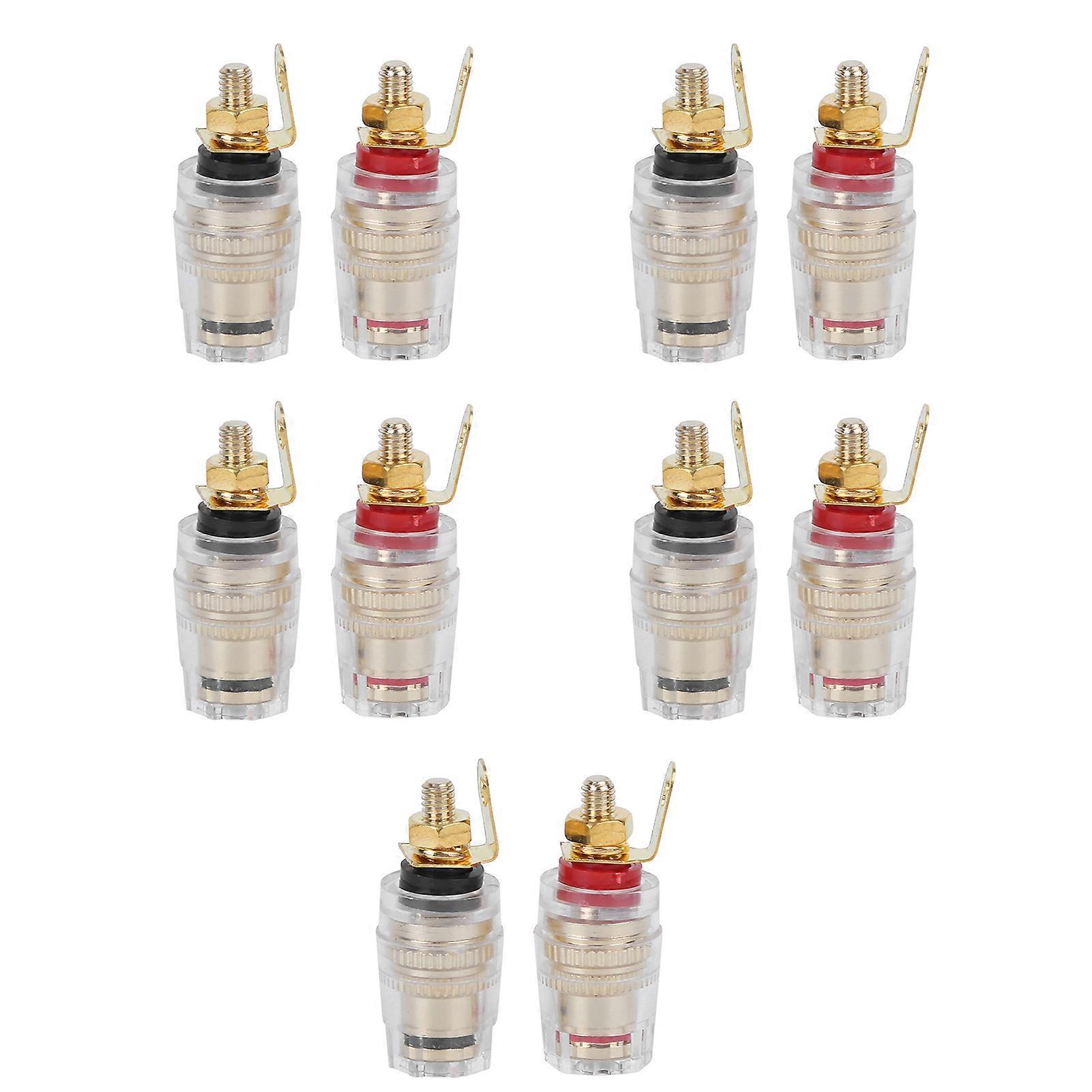 10pcs vergulde luidsprekerversterker terminal binding post banaan jack connector socket