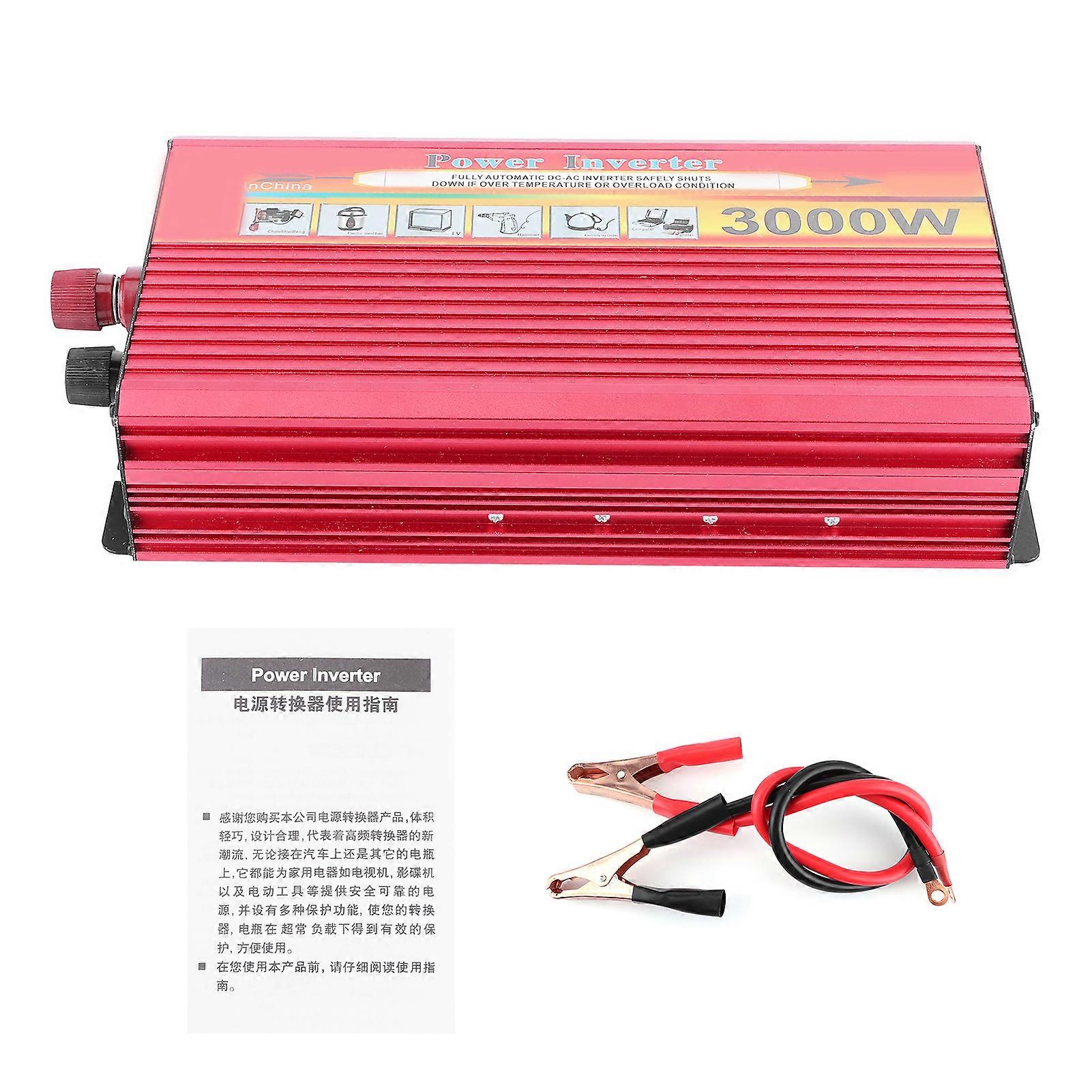 Car Power Converter Modified Sine Wave Voltage Inverter DC 12V to AC 220V 3000W E2U311