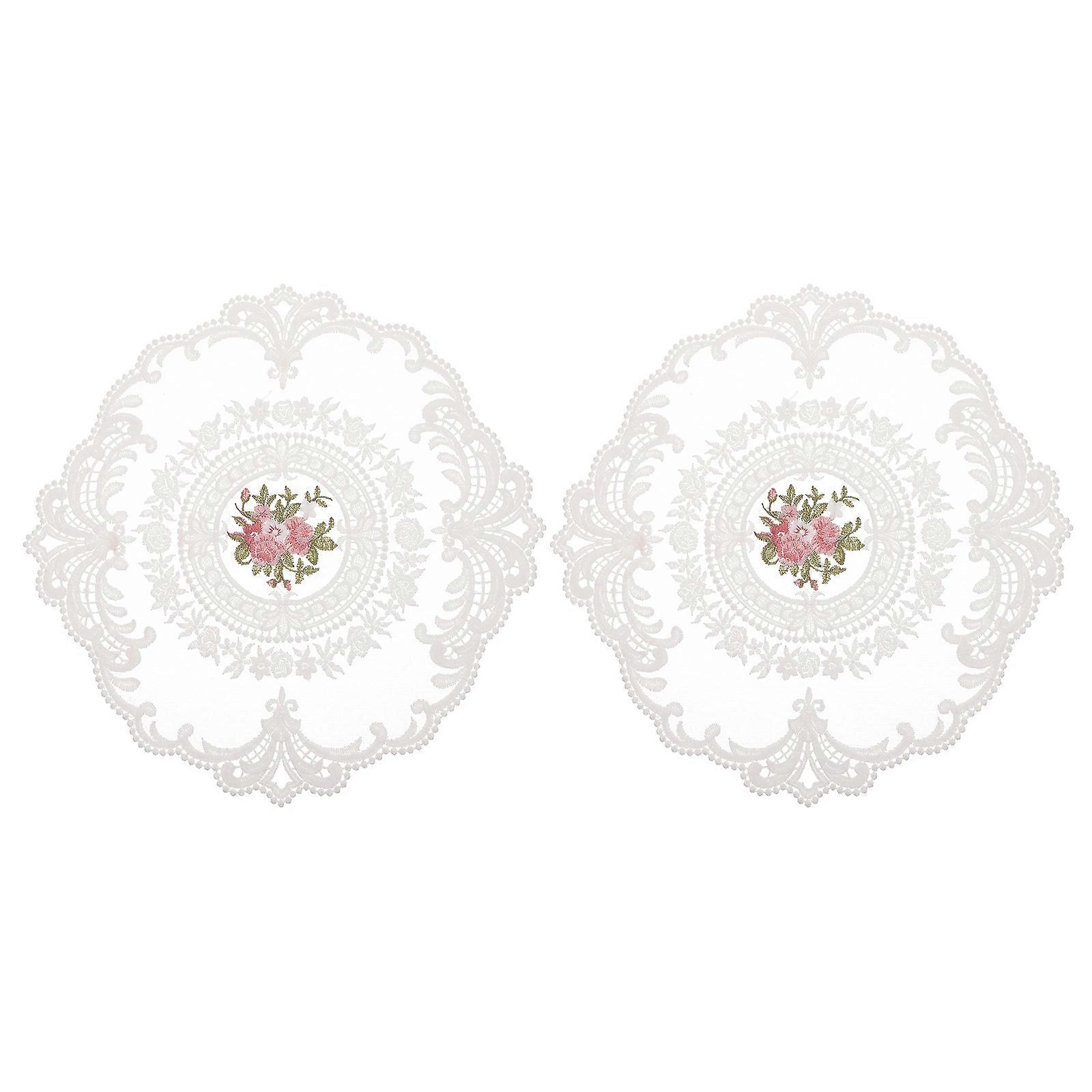 2pcs Lace Placemats Cups Mats Table Mats Photo Props  Mug Mats for Home