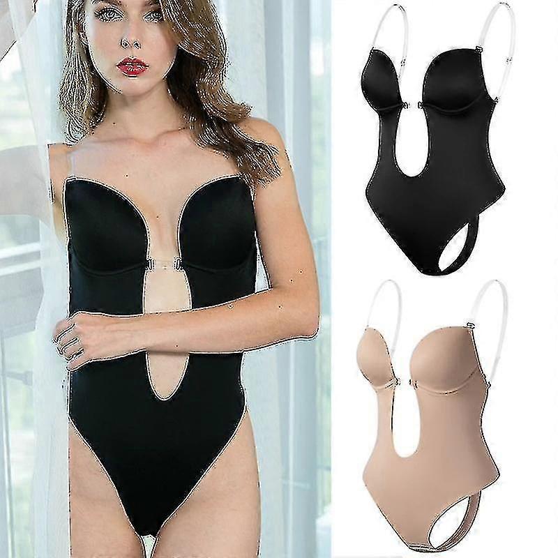 GYFDYMWomen Mergulhando Profundo Decote Em V Body Shaper Sem Alças Sem Encosto Shapewear