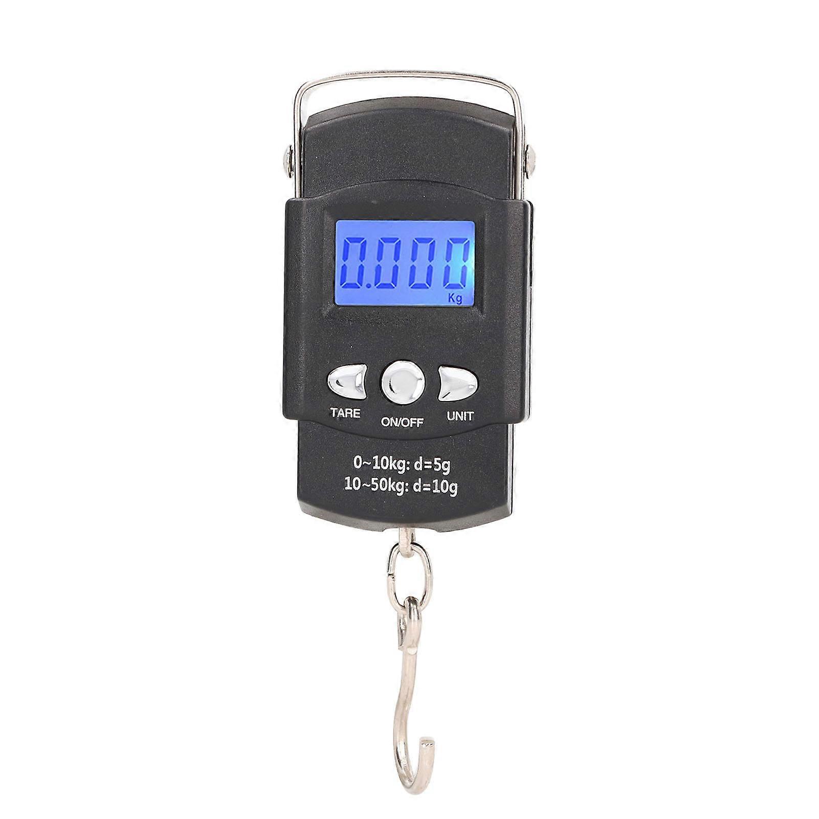 Electronic Hook Scale Lcd Digital Hanging Fishing 50kg With 1meter Concealed Tape Measure