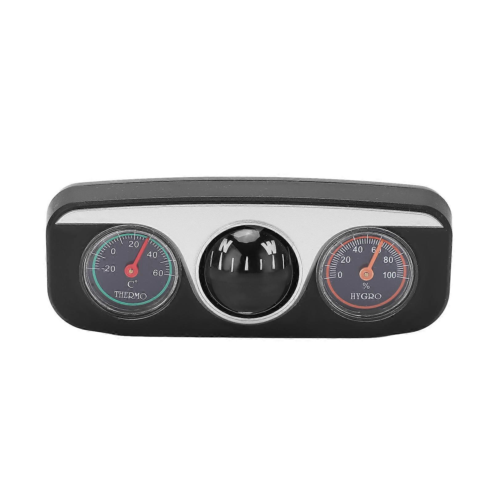 3 I 1 Bil Kompass Navigering Boll Termometer Hygrometer Bil Multifunktionellt Reseverktyg För Utomhus Camping