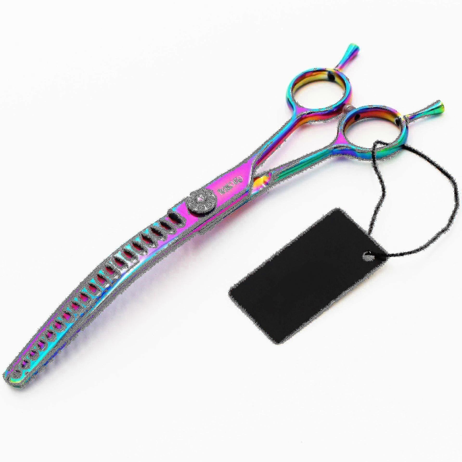 7.0' Chunker Shear Downward Curved Pet Grooming Inning/blending Scissors Dogcat Grooming Chunkers Shear (7 Inches)