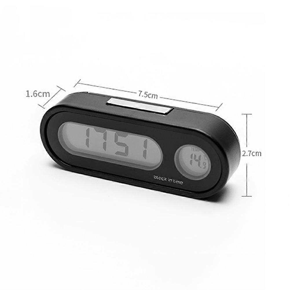 2 in 1 Car Clock Thermometer LED Backlight Car Interior Decor Thermometer Clock Car Dashboard Clock