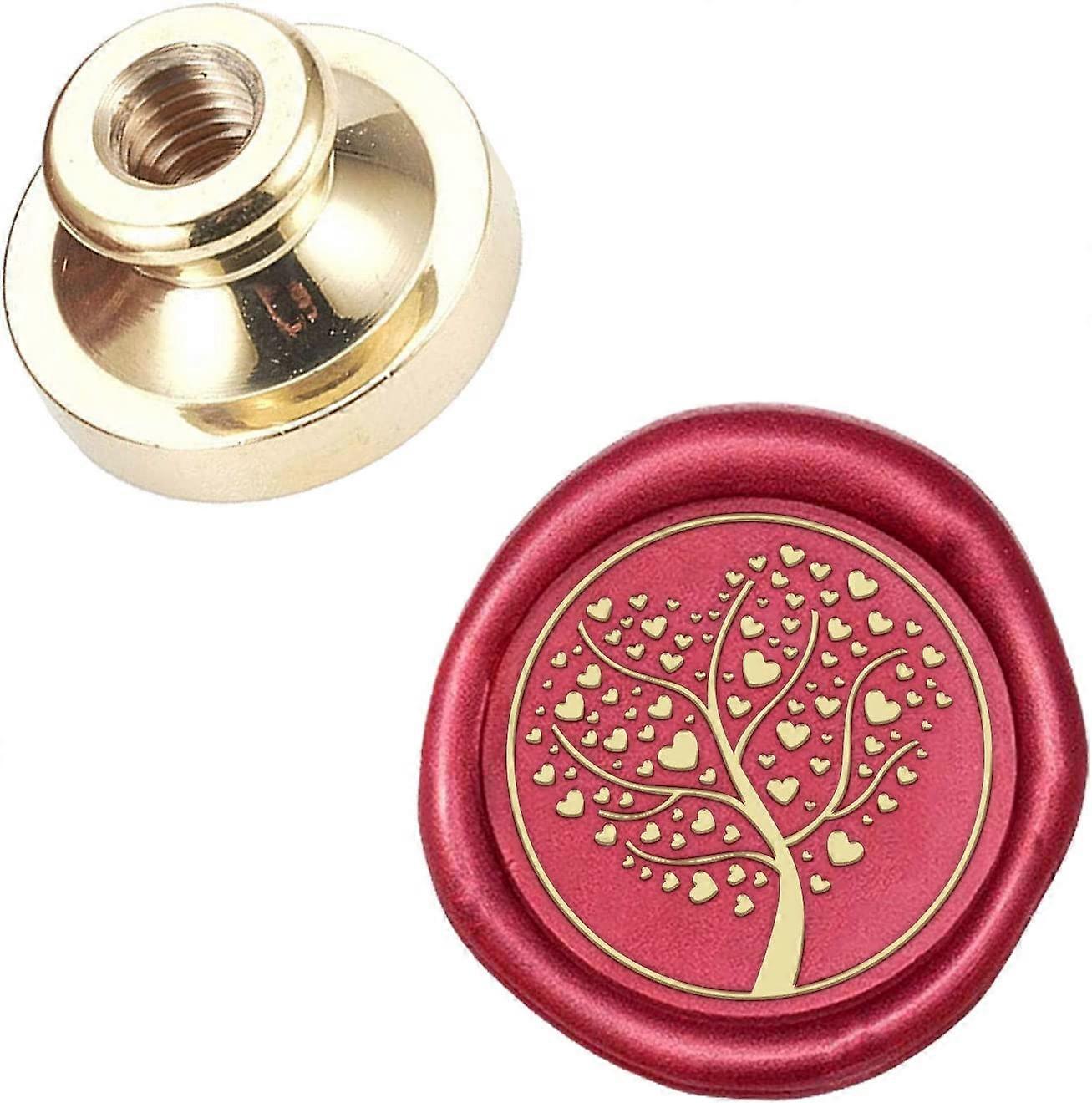 Wax Seal Stamp Head Love Tree Removable Sealing Brass Stamp Head for Creative Gift Envelopes Invitations Cards Decoration