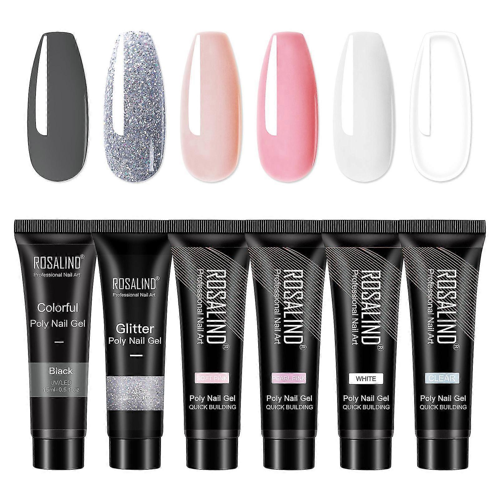 extension gel set 6pcs crystal nail extensions nail polish