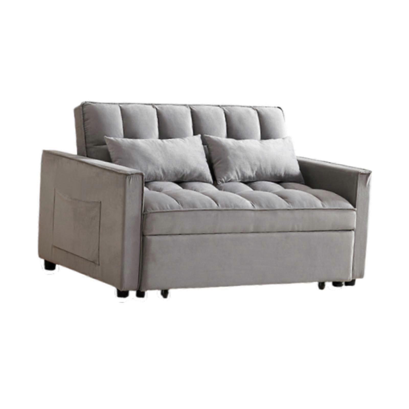 Sofa Bed Comfortable Loveseat Lounge for Small Space Balcony Bedroom Gray