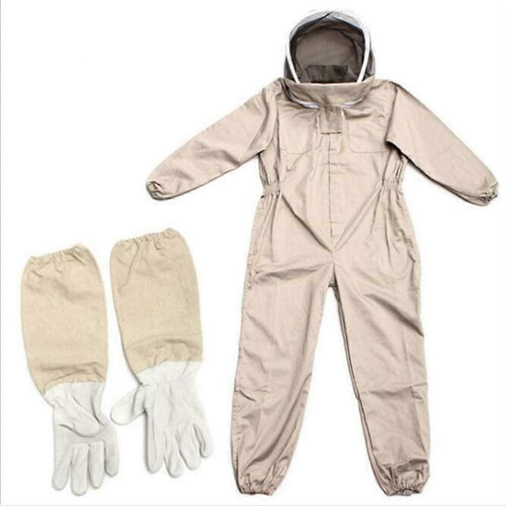 Ltbee Professional Beekeeper Coverall com véu autônomo L Brown