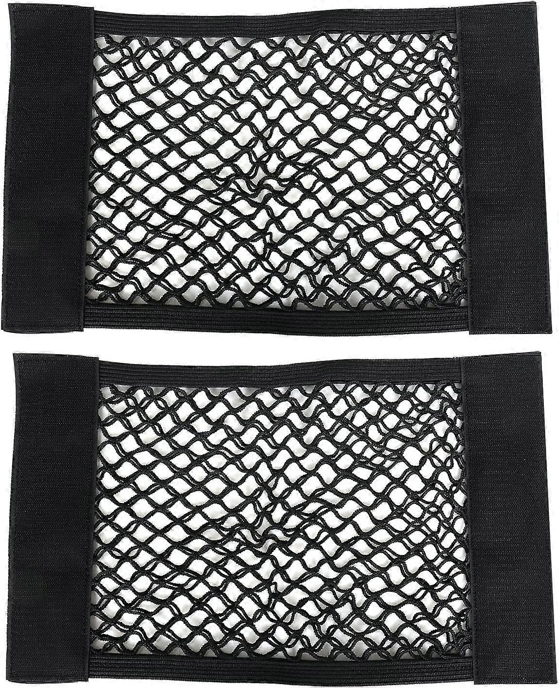 2PC Car Hook and Loop Storage Nets Car Boot Organisation Adjustable Net