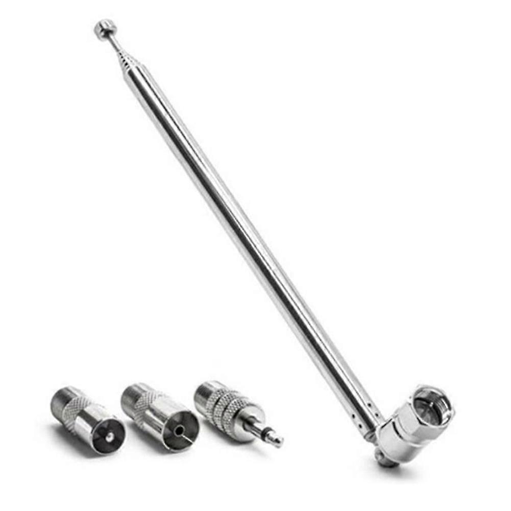 Rod Antenna 3.5mm Adapter FM Radio Antenna Replacement Telescopic Screw F Type Male Plug Connector