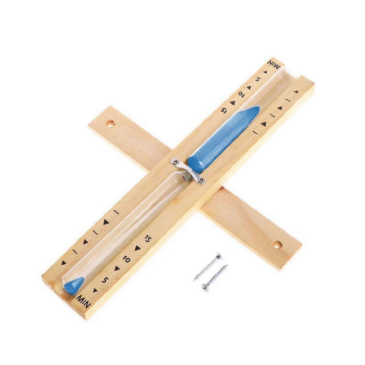 שעון חול מותקן על הקיר שעון חול מעץ טיימר חול 15 דקות חול כחול