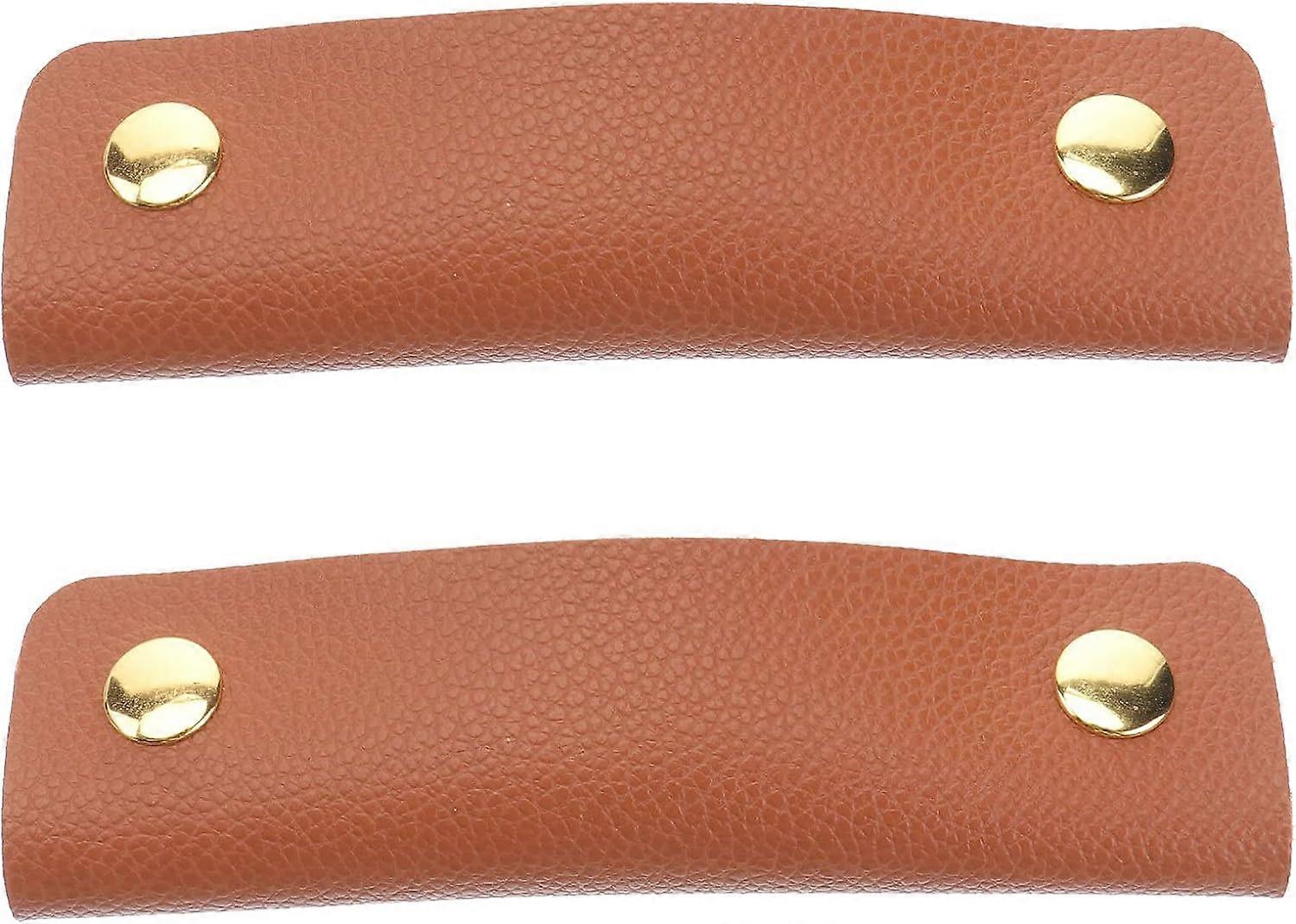 2pcs Handbag Handle Leather Wrap Cover Luggage Bag Grip Protector Saddle Soft Purse Strap Pad Identifier Grocery Bag Holder Handle Carrier Tool Drawer