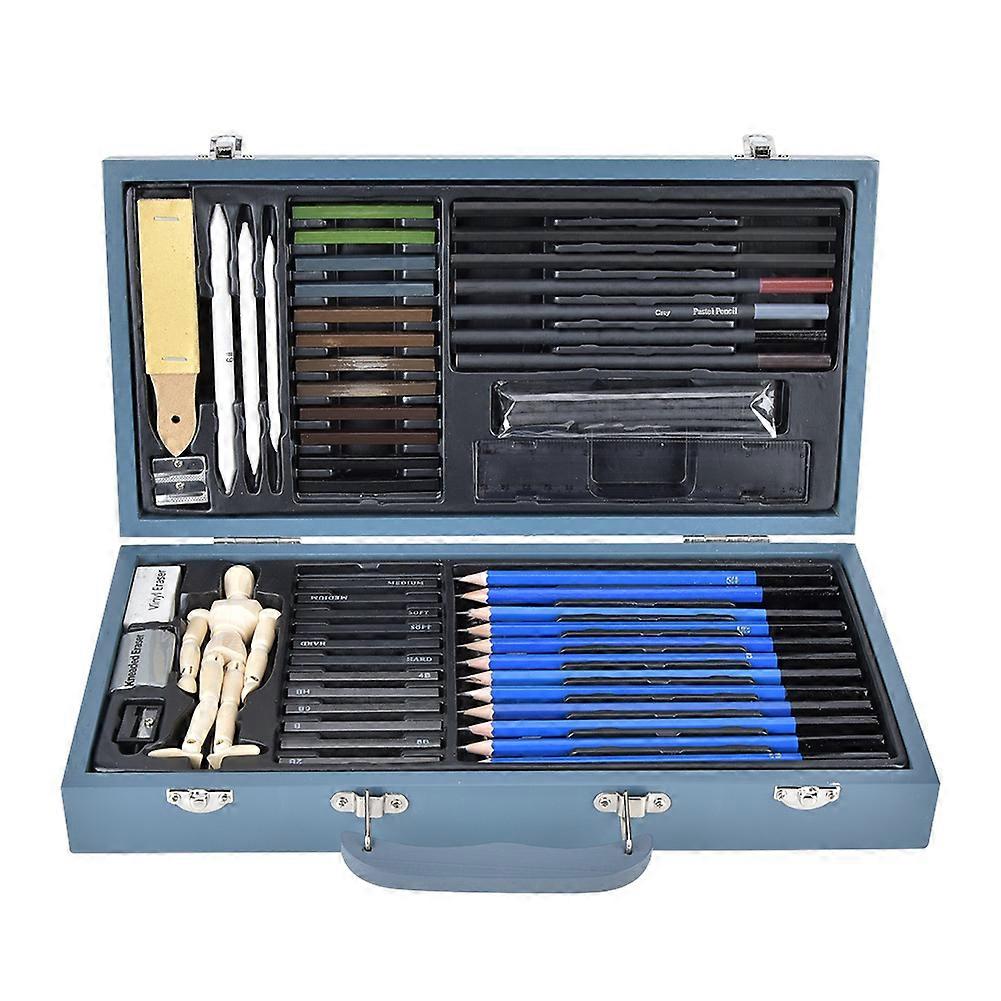 60 قطعة / مجموعة المهنية الفحم قلم رصاص رسم الرسم قلم رصاص الفن اللوحة اللوازم رمادي