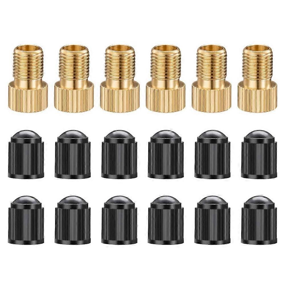 6PCS Presta Valve Adaptors, Convert Presta to Schrader Adapter for Bike, Inflate Tire Using Standar