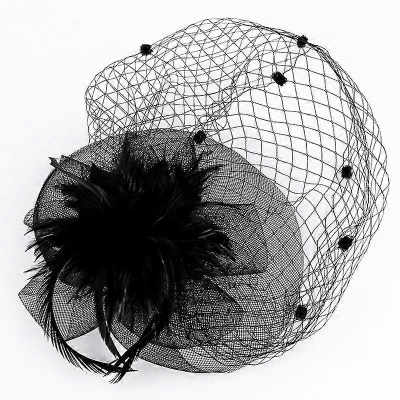 Fascinating Hats Party Headwear with Veil with Feather for Girls and Women
