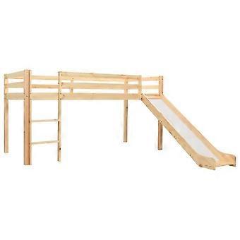 Kinderhochbettgestell mit Rutsche & Leiter Kiefernholz 97x208 cm