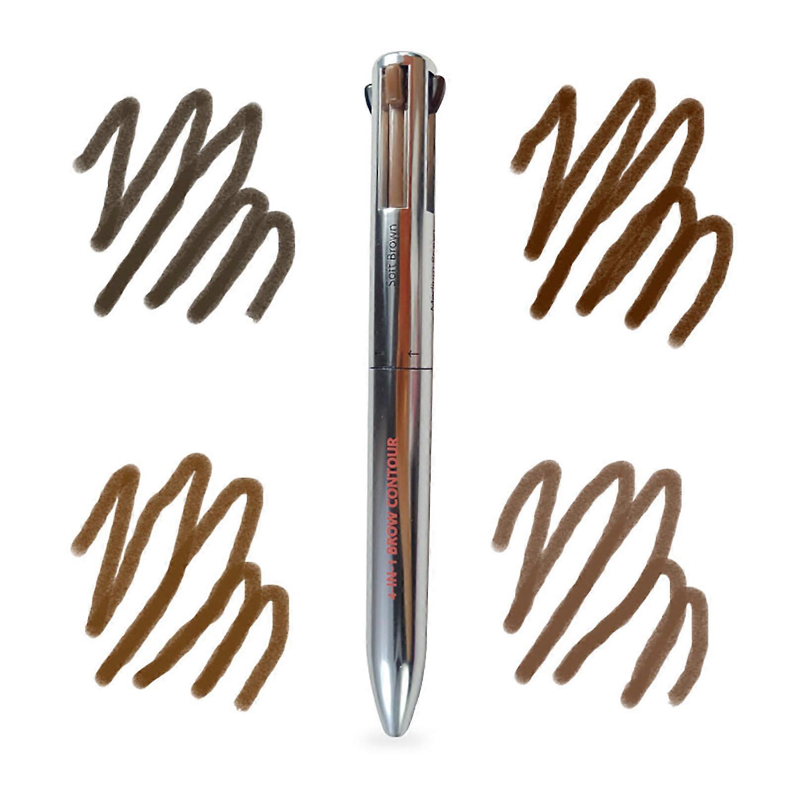 4-IN-1 Brow Contour Waterproof Drawing Eye Brow Travel Makeup Pen Stay on All Day for Women