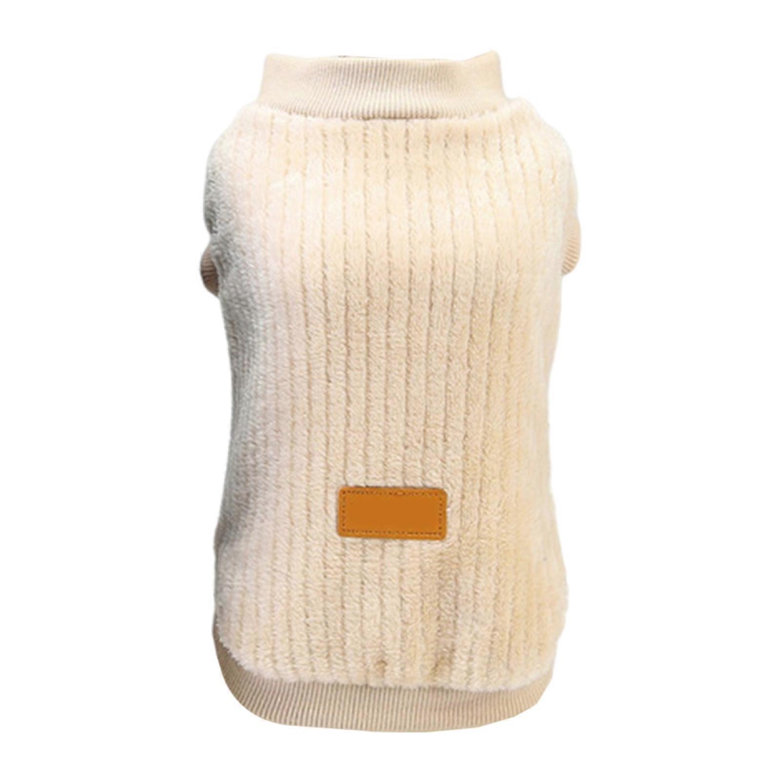 Dog Sweaters Comfortable Round Neck Solid Color Pet Winter Pullover Clothing for Home