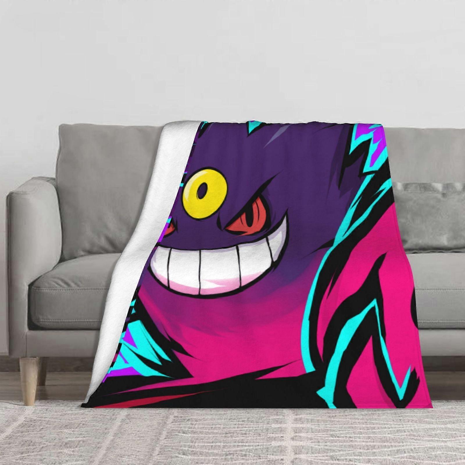 Skinnende Spil Gengar Tæppe Luksus Blød Fuzzy Flannel Fleece Kaste Tæppe Indretning Gave Til Seng Sofa Sofa Bil-RFGT436