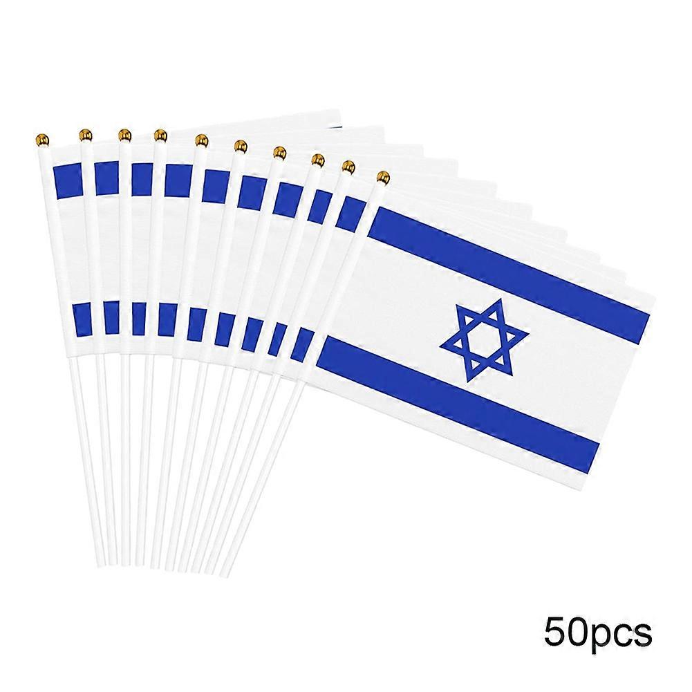 5/10/20/50/100pcs Handheld Israel Flag Portable Soft Smoothly Flags for Activity