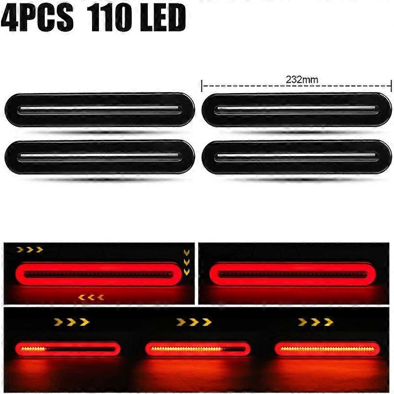 LED Brake Tail Stop Lights Flowing Turn Signal DRL Lamp Rear Tail Indicator For Truck Trailer RV ATV UTV Car Lighting 12-24V