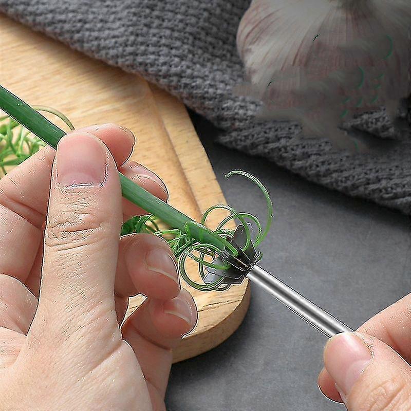 Tagliaverdure multifunzionale per affettare i cipollotti con coltello in seta per cipollotti a forma di fiore di prugna