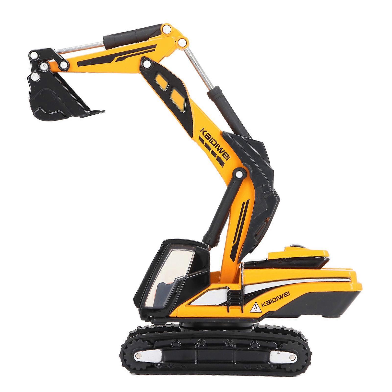 1:87 Scale Metal Excavator Toy 360 Degrees Rotation Flexible Tracked Excavator Construction Digger Toy for Kids Collecting