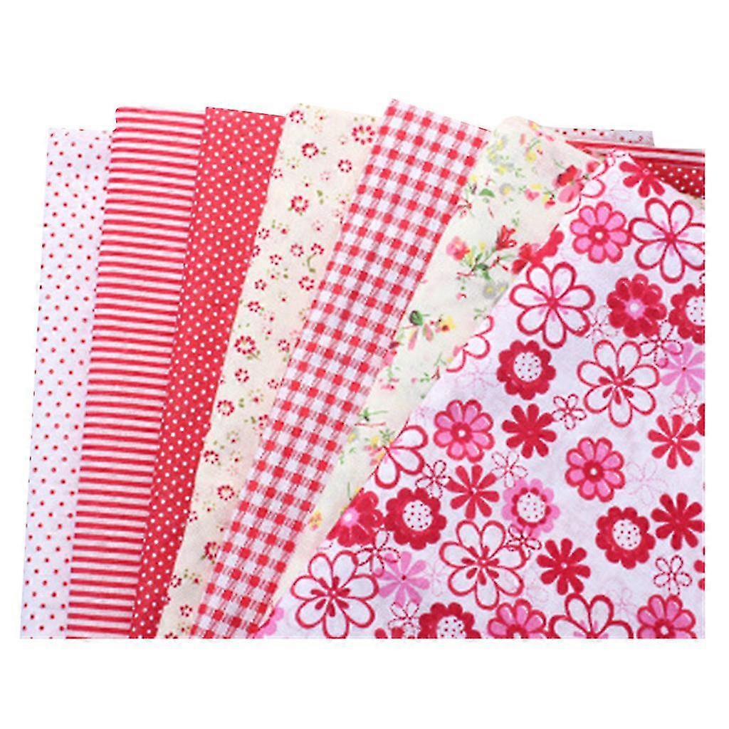 7pcs Cotton Craft Fabric Bundle Patchwork Squares Quilting Sewing Patchwork Diy