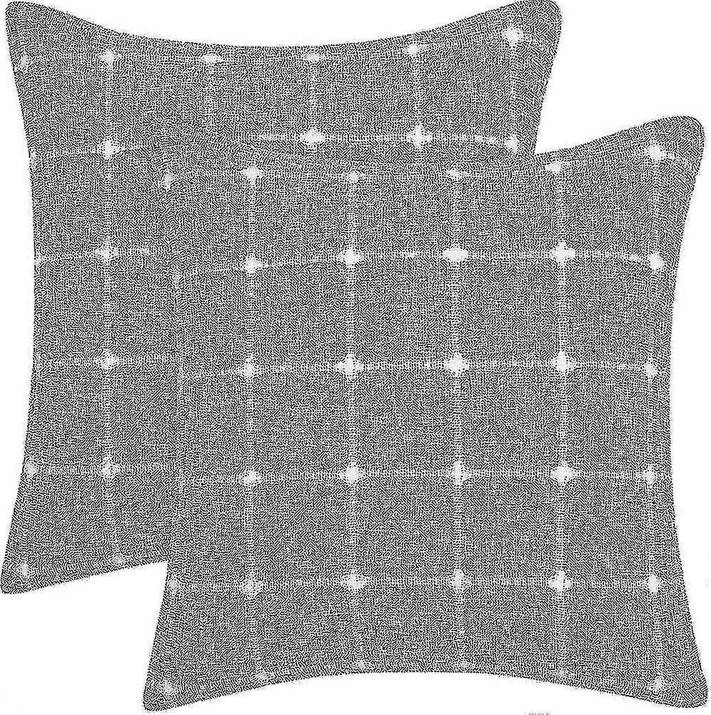 Set Of 2 Rectangular Cushion Cover Decorative Linen Effect Comfortable Sofa Bed