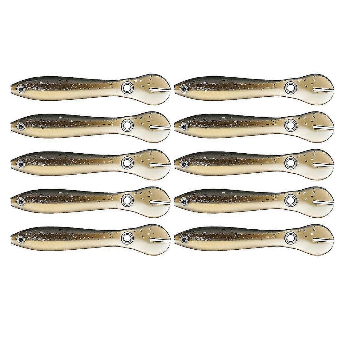 10pcs Angelköder Bionic Schwimmköder Bass Swimbait Simulation Schmerle weicher Köder Angelköder, Bro