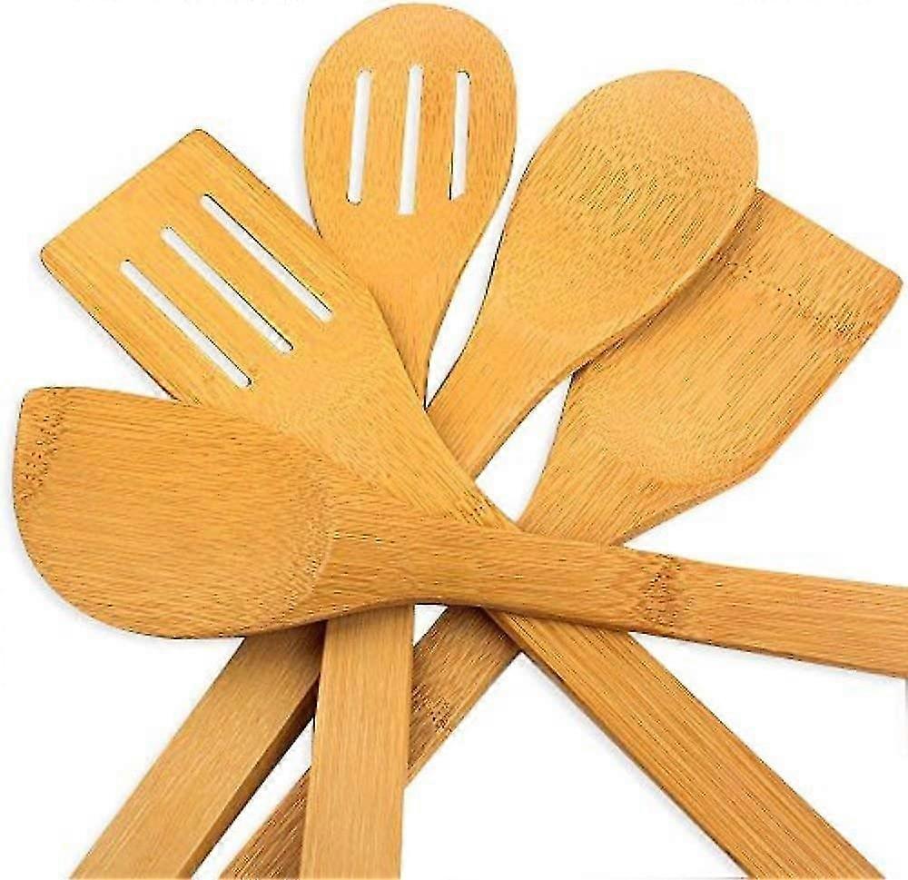 5pcs Wooden Cooking Utensils For Non-stick Pan Cooking Tools Set Accessories Complete