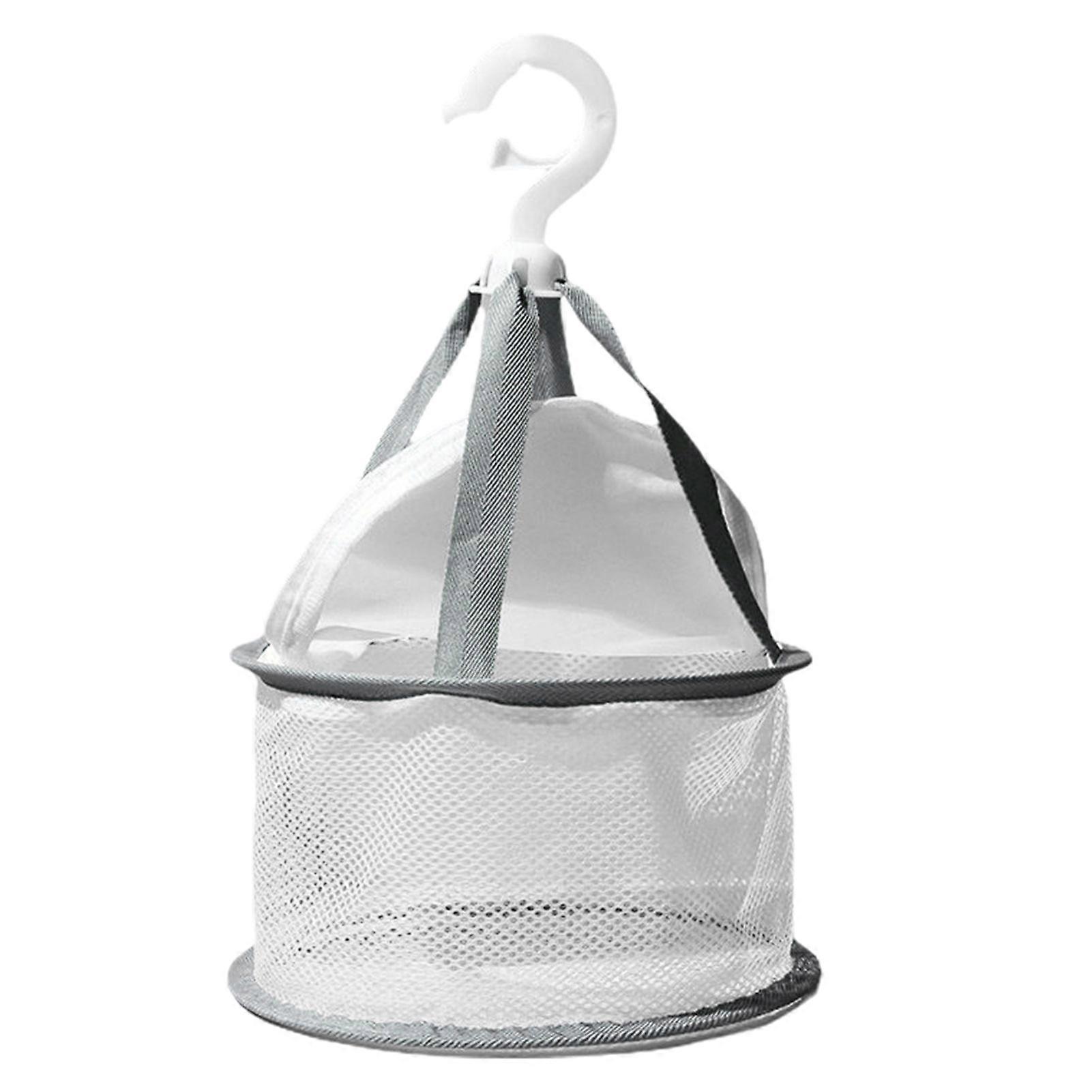 Folding Drying Net Large Capacity Good Ventilation Fine Holes Makeup Brush Drying Mesh Bag with Windproof Buckle Household Supplies KAESI