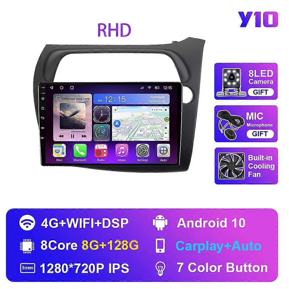 for Honda Civic Hatchback 2006-2011 Android Car Radio Stereo Multimedia Video Player Navigation GPS LHD RHD IPS Screen