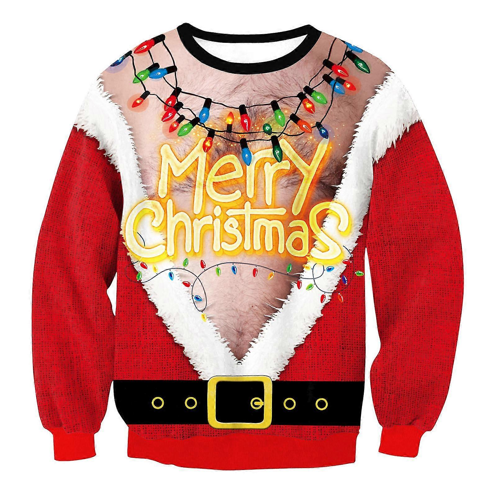 Langærmet glædelig jul sweatshirt afslappet hudvenlig jul crewneck løse pullover toppe til efteråret modetøj Xs-4xl