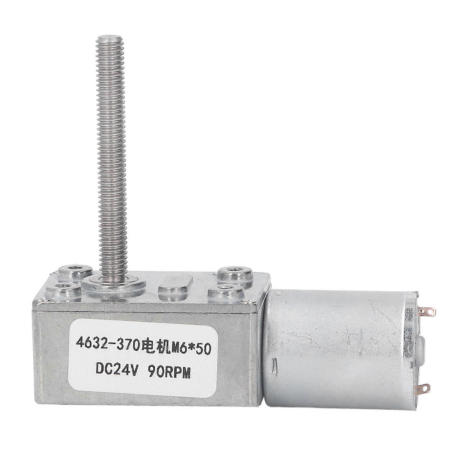 Worm DC Geared Motor Self Locking High Accuracy Speed Reduction Gear Motor DC24V M6x50mm 90RPM No Load Speed